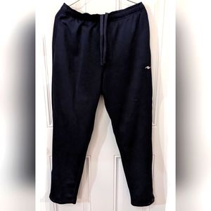 *Sports Pants Zip Leg, Elastic Tie Waist, Back & Side Pockets, Dark Blue, M